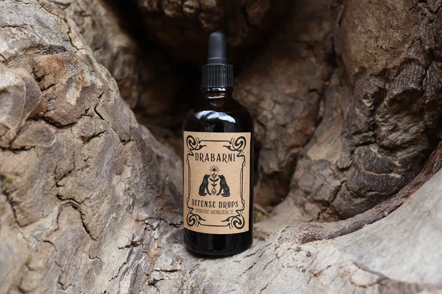 Drabarni Defense Drops, a natural infection fighter with antiviral and antibacterial herbs for active winter illness support.