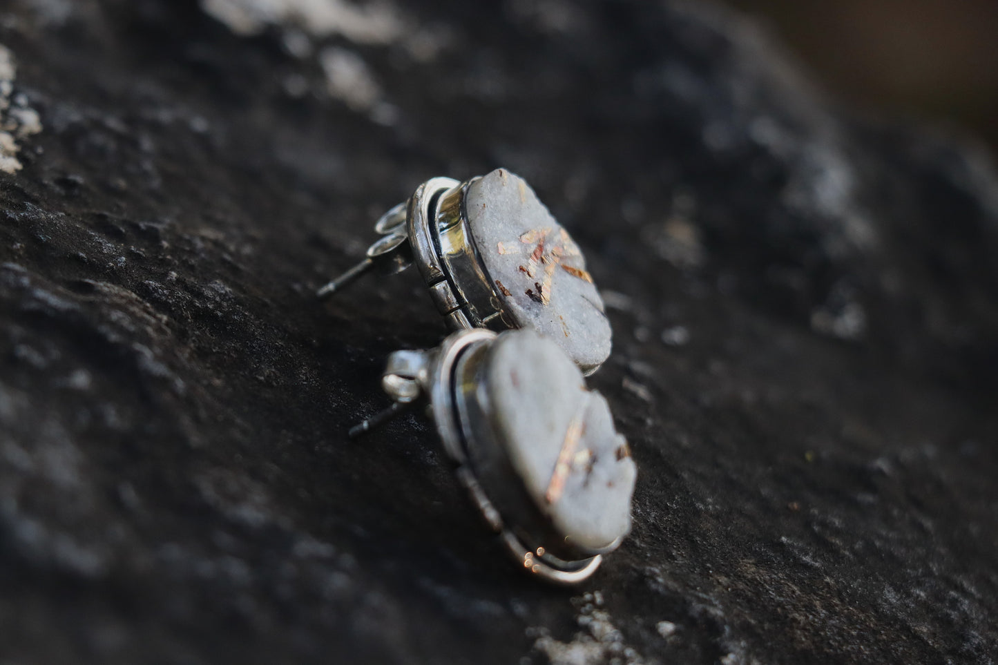 Raw Astrophyllite Earrings in 925 Sterling Silver. Pluto crystal for Shadow Work and Transformation.