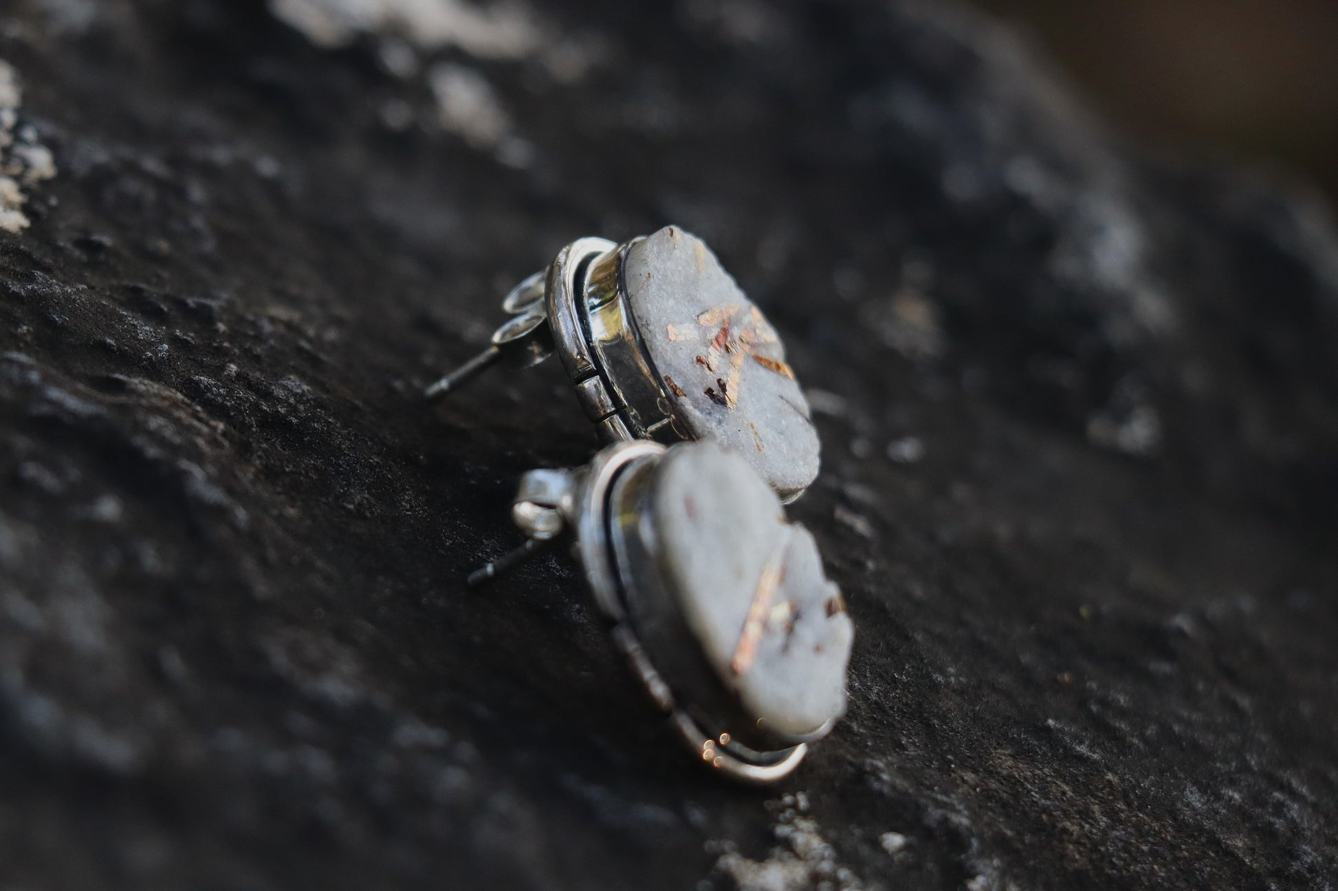 Raw Astrophyllite Earrings in 925 Sterling Silver. Pluto crystal for Shadow Work and Transformation.