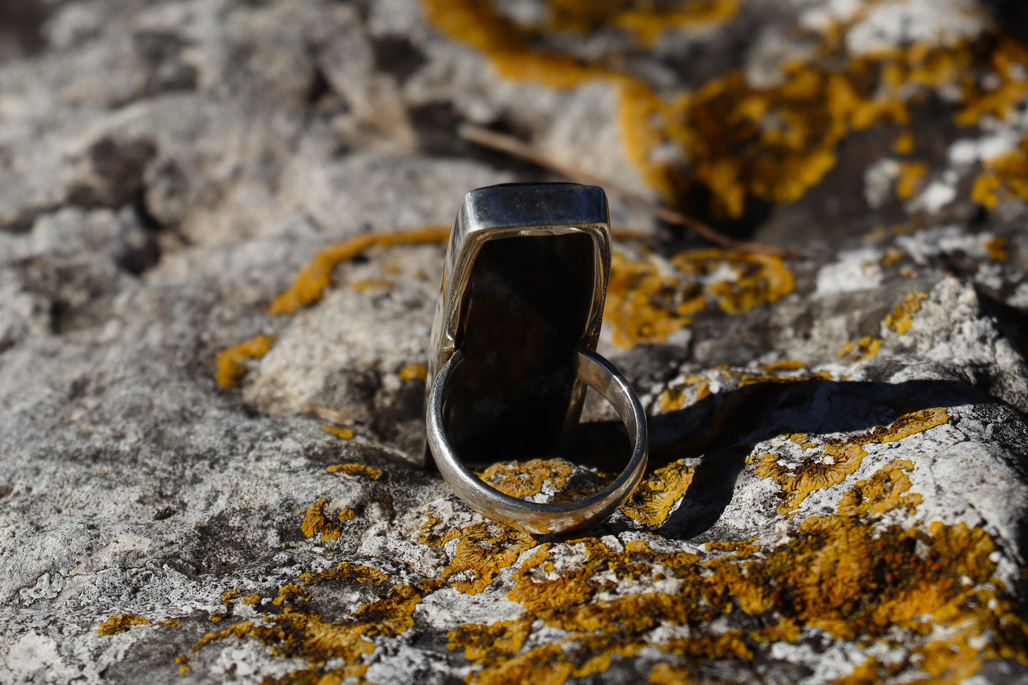 Blue Tiger's Eye Ring in 925 Sterling Silver for Mental Clarity and Calm Focus.