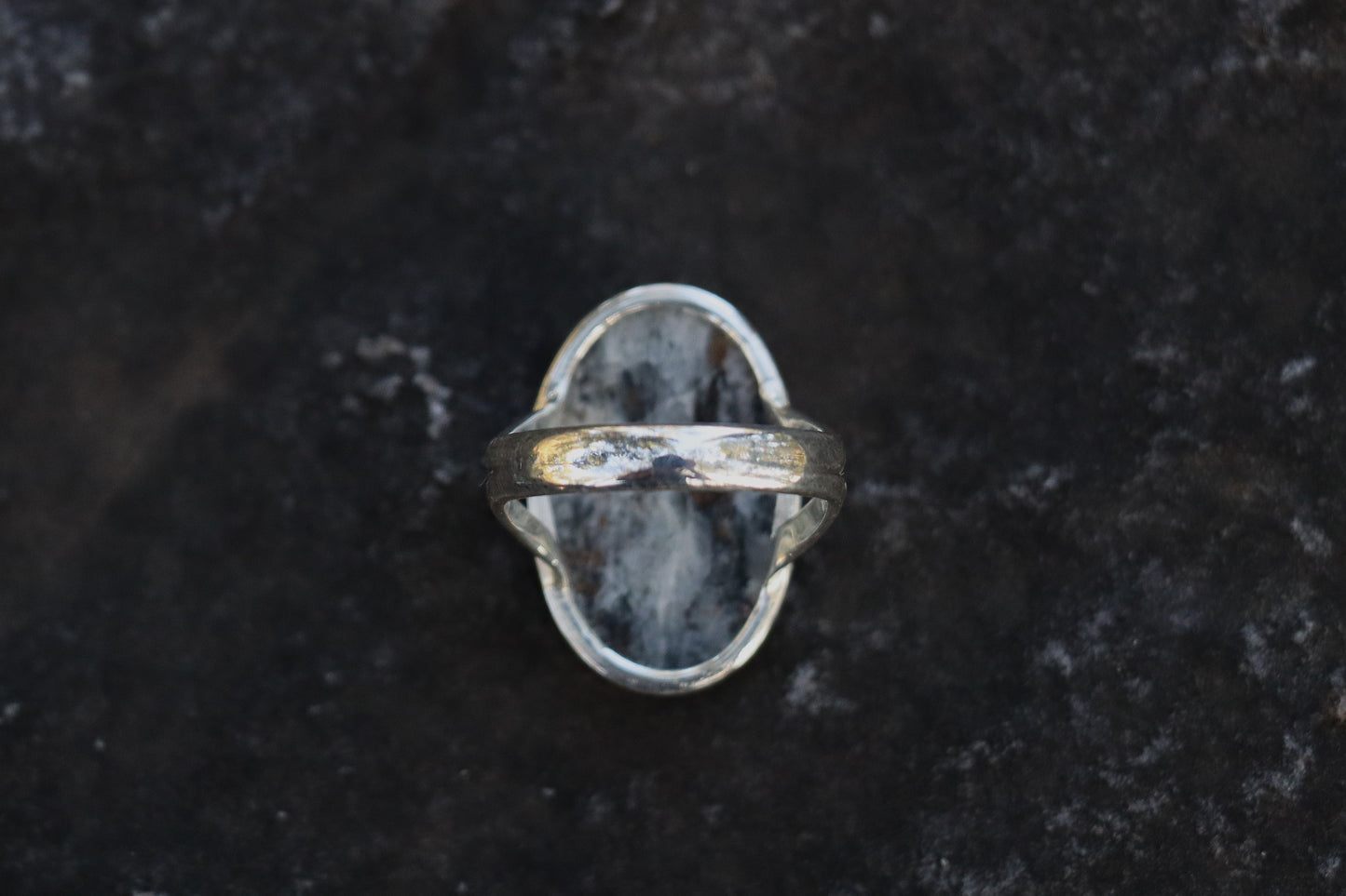 Handcrafted Silver Ring with Astrophyllite promoting spiritual awakening and personal evolution.