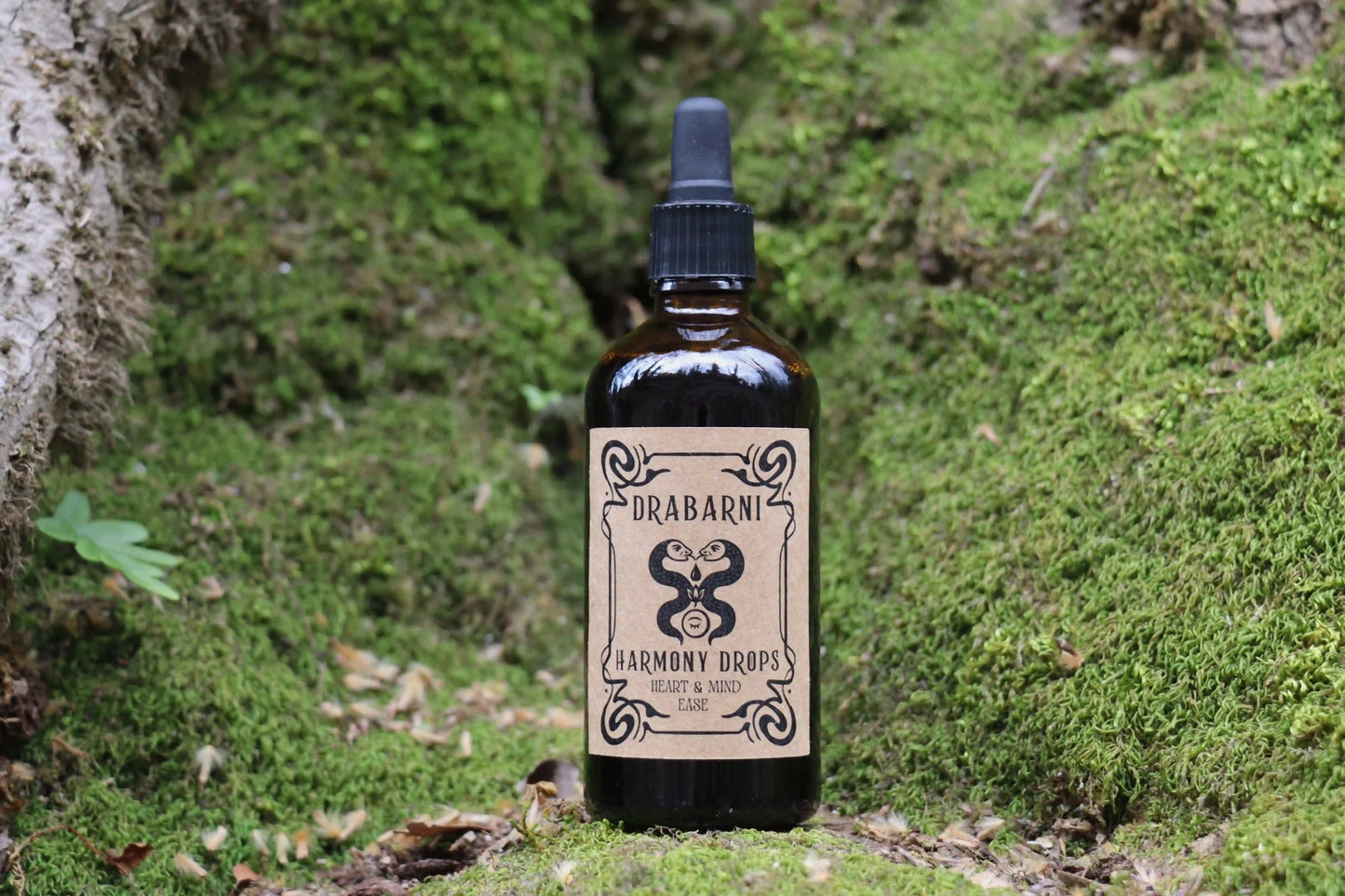Harmony Drops by Drabarni Medicine herbal tincture with valerian and passionflower for fast-acting anxiety relief, calming the nervous system, easing stress, reducing restlessness, and supporting natural sleep, deep relaxation, and bedtime calm