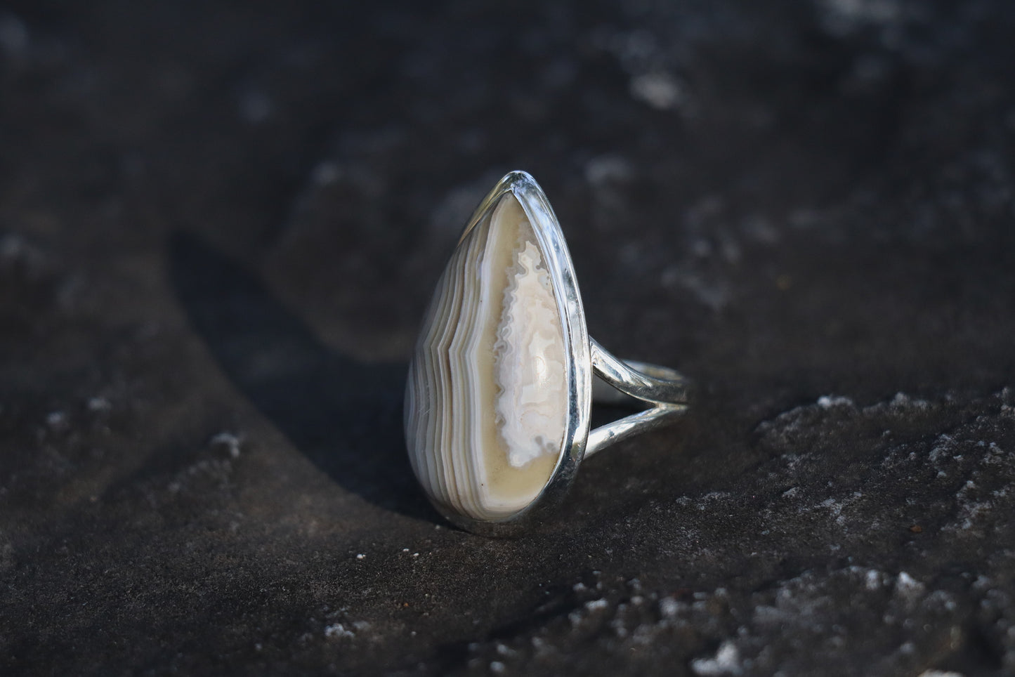 Striped Agate Jewelry. Earth Connection ring for Mental Clarity and emotional resilience.