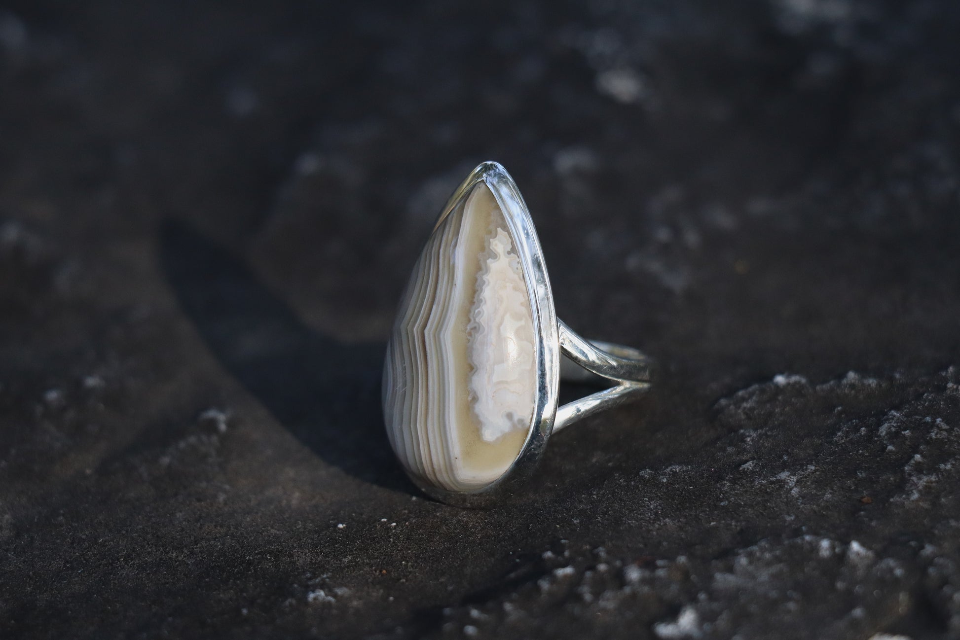 Striped Agate Jewelry. Earth Connection ring for Mental Clarity and emotional resilience.