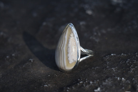 Striped Agate Jewelry. Earth Connection ring for Mental Clarity and emotional resilience.