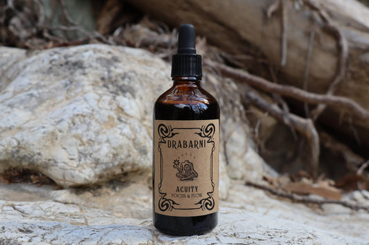 Drabarni Acuity for Focus and Flow, a restorative nerve tonic and brain support tincture with Ginkgo Biloba for long-term memory support.