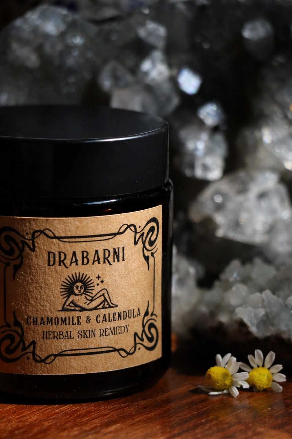 Calendula and chamomile skin balm for irritated, dry and sensitive skin with lavender, almond oil and beeswax