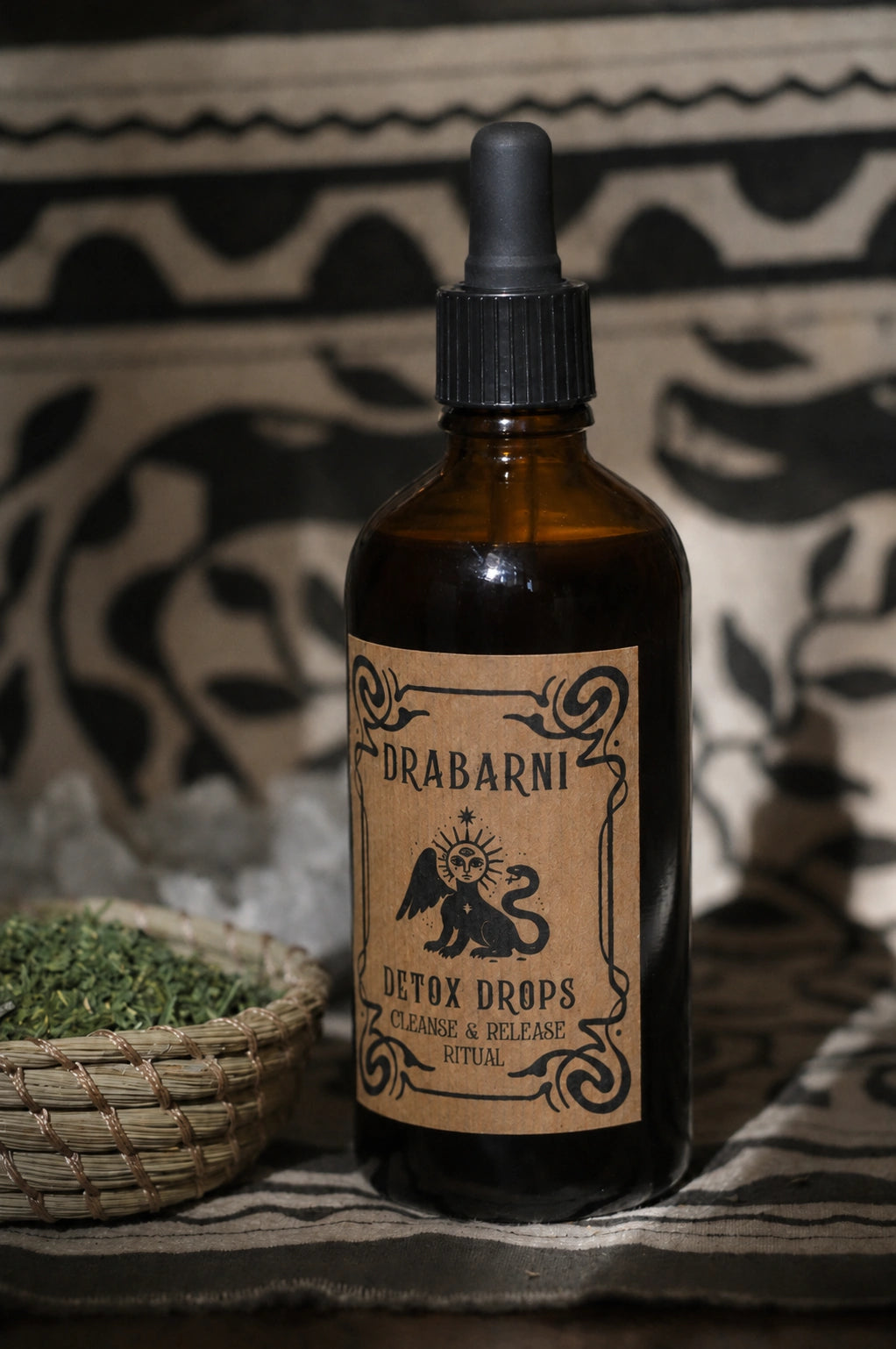 Detox Drops herbal detox tincture by Drabarni Medicine — small batch formula with burdock, nettle, cleavers, dandelion and artichoke for liver support, kidney cleansing and lymphatic drainage