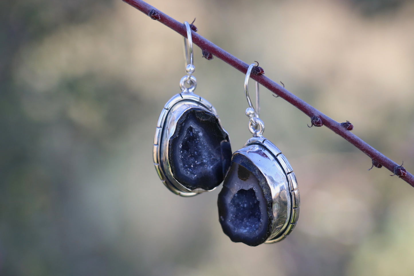 Druzy Quartz Geode Earrings for Emotional Stagnation and Self-Trust.