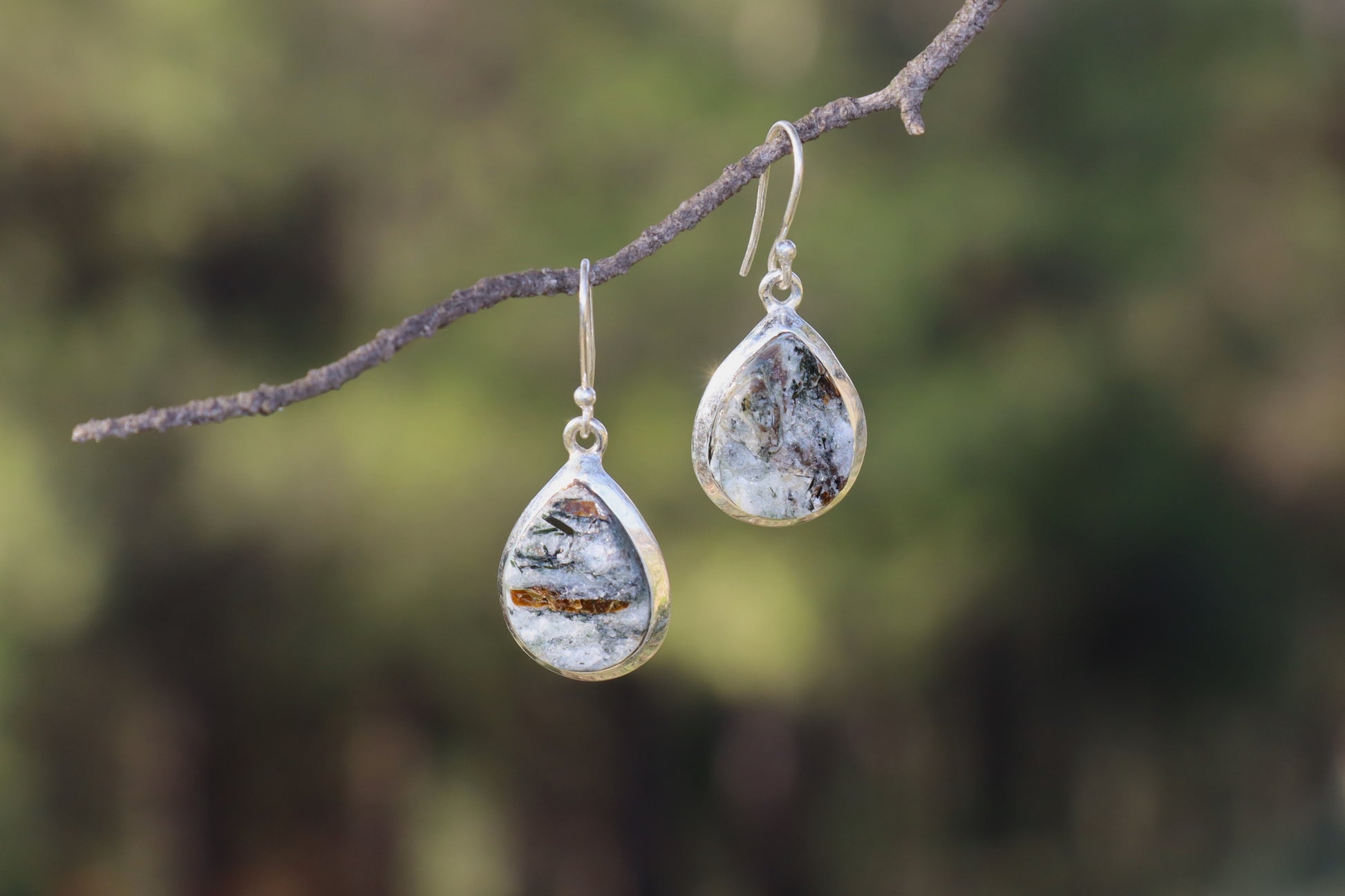 Gypsy Astrophyllite Earrings in 925 Sterling Silver. Pluto crystal for Shadow Work.