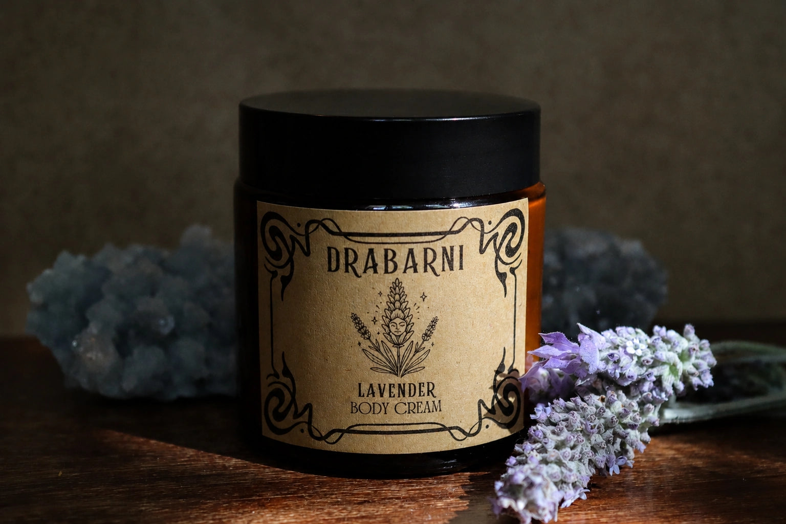 Lavender Chamomile body cream by Drabarni Medicine ~ hand-crafted with Lavender essential oil, Chamomile, Calendula and Aloe Vera for dry, sensitive and irritated skin. Natural soothing skin care.