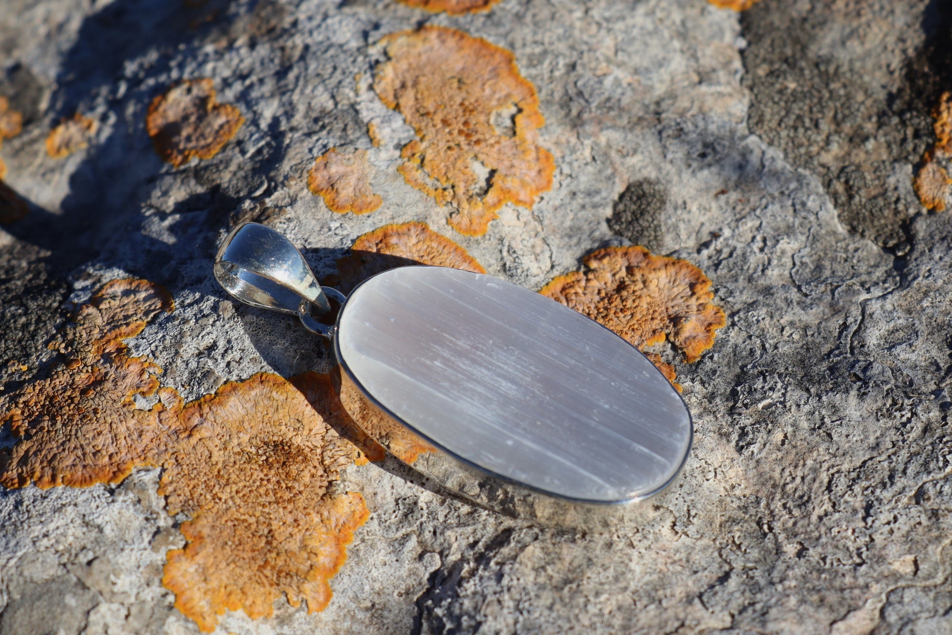 Luminous Selenite Talisman. Moon stone for dreamwork and energetic hygiene.