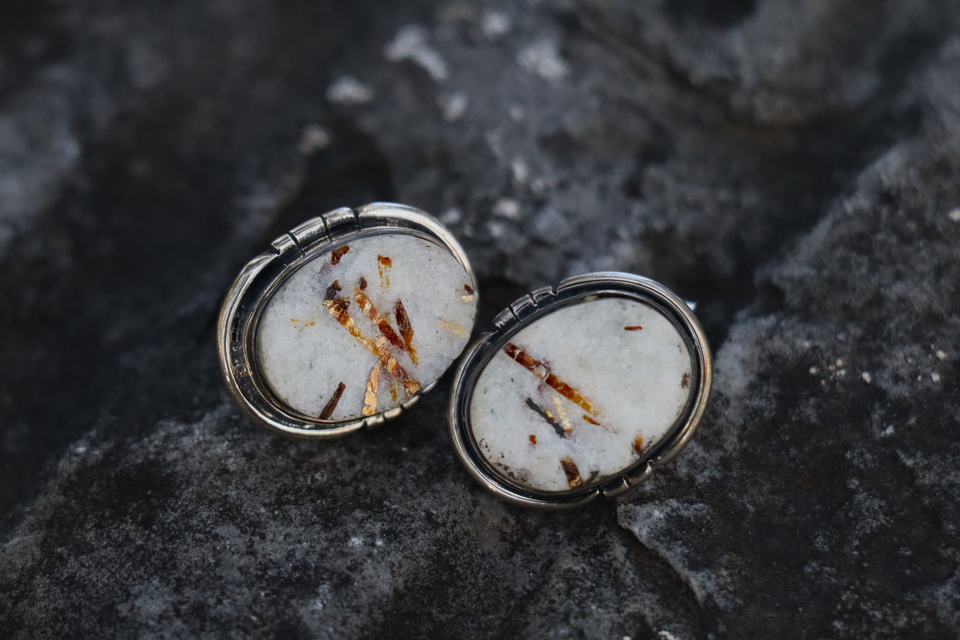 Raw Astrophyllite Earrings in 925 Sterling Silver. Pluto crystal for Shadow Work and Transformation.