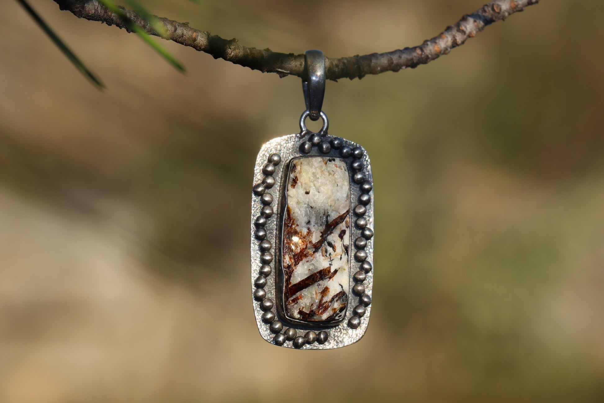 Raw Astrophyllite Crystal pendant. Transformation stone for Deep Inner Healing and rebirth